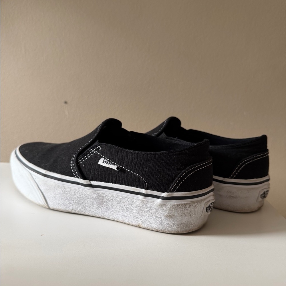 Vans Black and White Slip-On Sneakers